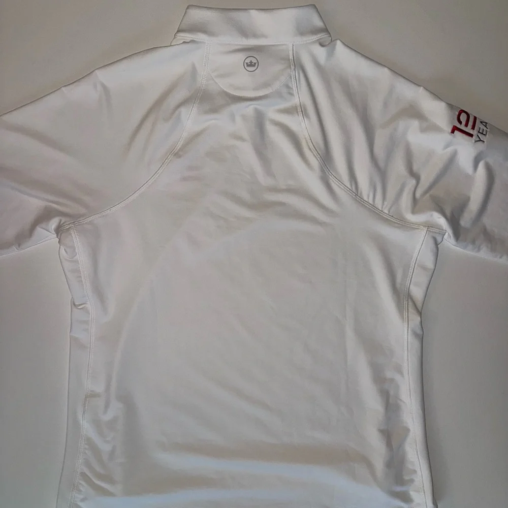 Peter Millar Women's White Raglan Sleeve Perth Layer 1/4 Zip Pullover XL- LOGO - Picture 5 of 7